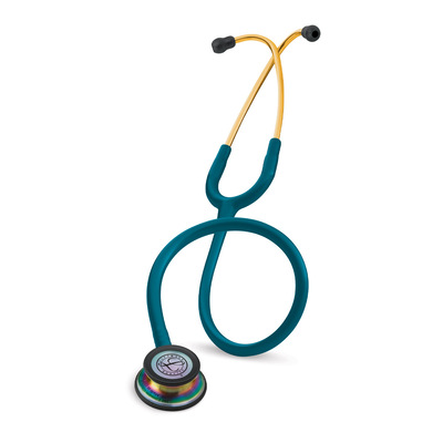 3M Littmann Classic III Monitoring Stethoscope Caribbean Blue with Rainbow Chestpiece