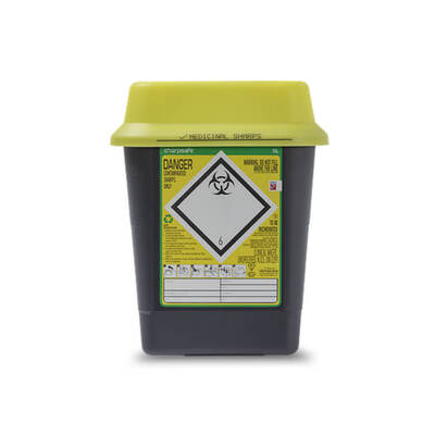 Sharpsafe 5L Grey Yellow Lid