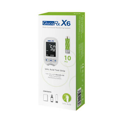 GlucoRx X6 Uric Acid Test Strips (10pcs)