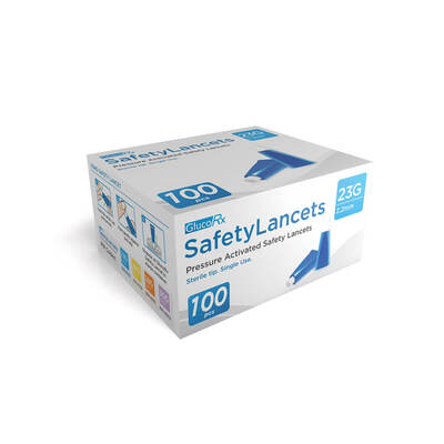 GlucoRx Safety Lancets 23G/2.2mm (100 pcs)