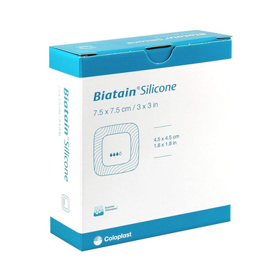 BIATAIN SILICONE DRESSING 7.5X7.5CM X 10 x10