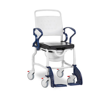 Mobile Shower/Commode Chair - Adjustable Height