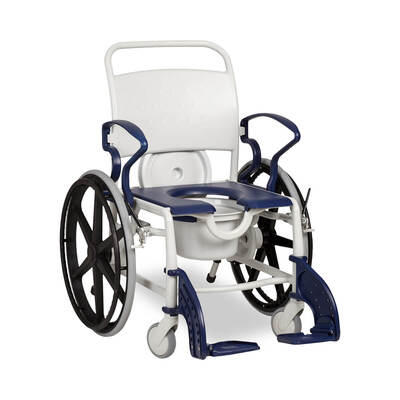 Self-Propelled Shower/Commode Chair (150kg) - Fixed Height, Inc Seat with Hygiene Opening, Bucket Device & Bucket