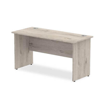 Impulse 1400 x 600mm Straight Desk Grey Oak Top Panel End Leg I003088 DD