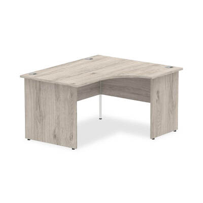 Impulse 1400mm Right Crescent Desk Grey Oak Top Panel End Leg I003873