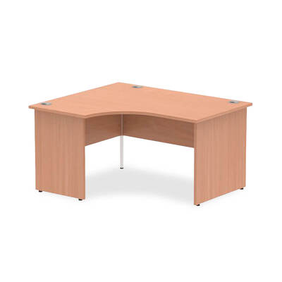 Impulse 1400mm Left Crescent Desk Beech Top Panel End Leg I003866