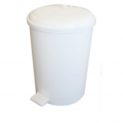 Plastic Pedal Bin White 40L