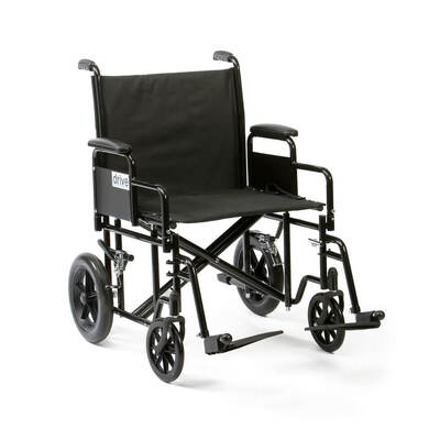 Bariatric steel transport chair